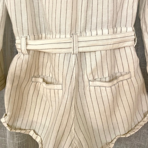 Free People Linen Striped Romper - Picture 7 of 7